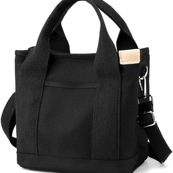 Small Tote Bag with Zipper Tote Bag for Women Canvas Crossbody Bag Shoulder Bag - Picture 1 of 7